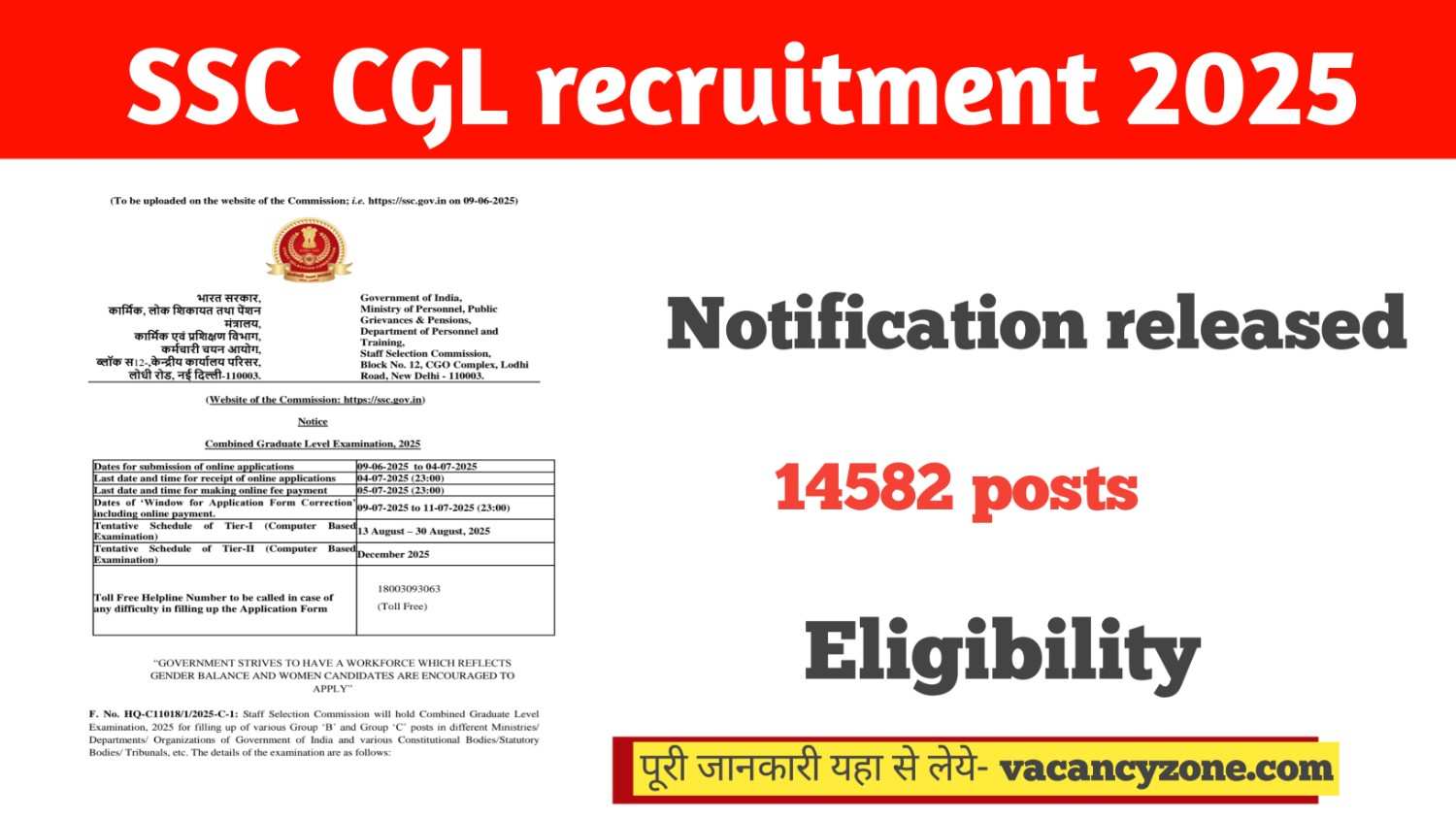 SSC CGL (Combined Graduate Level) RECRUITMENT 2025