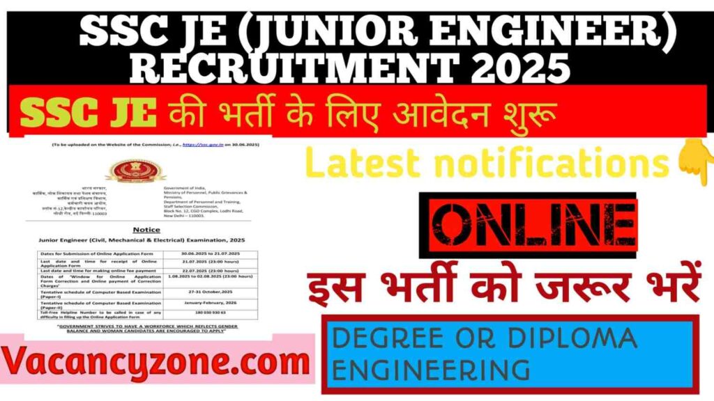 SSC JE JUNIOR ENGINEER RECRUITMENT 