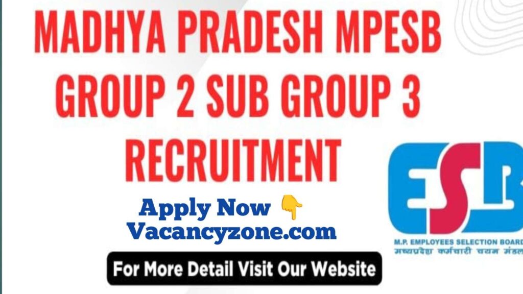 MPESB Group 2 Sub Group 3 Recruitment 2025