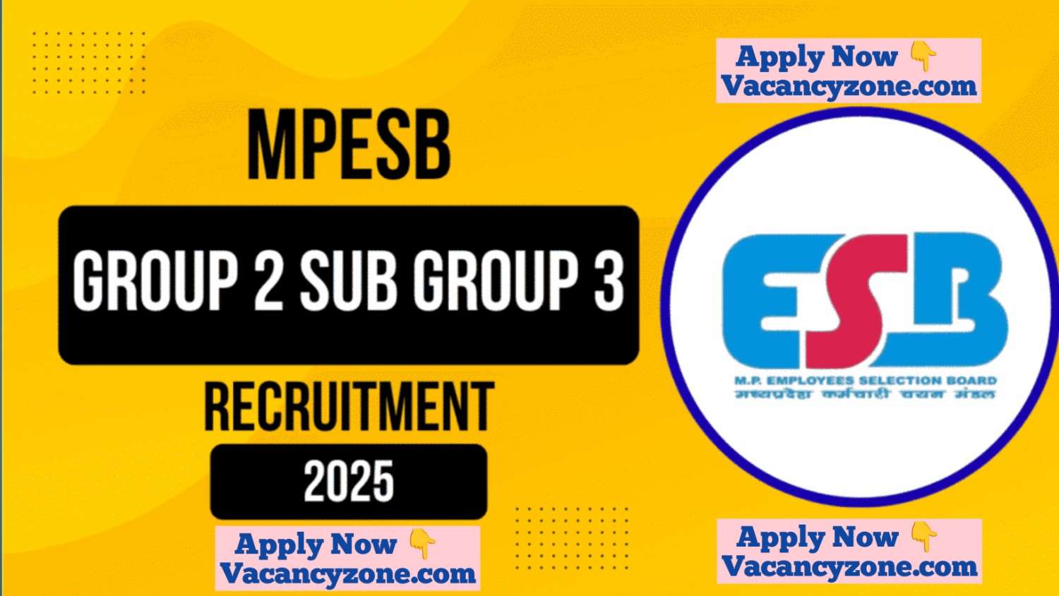 MPESB Group 2 Sub Group 3 Recruitment 2025