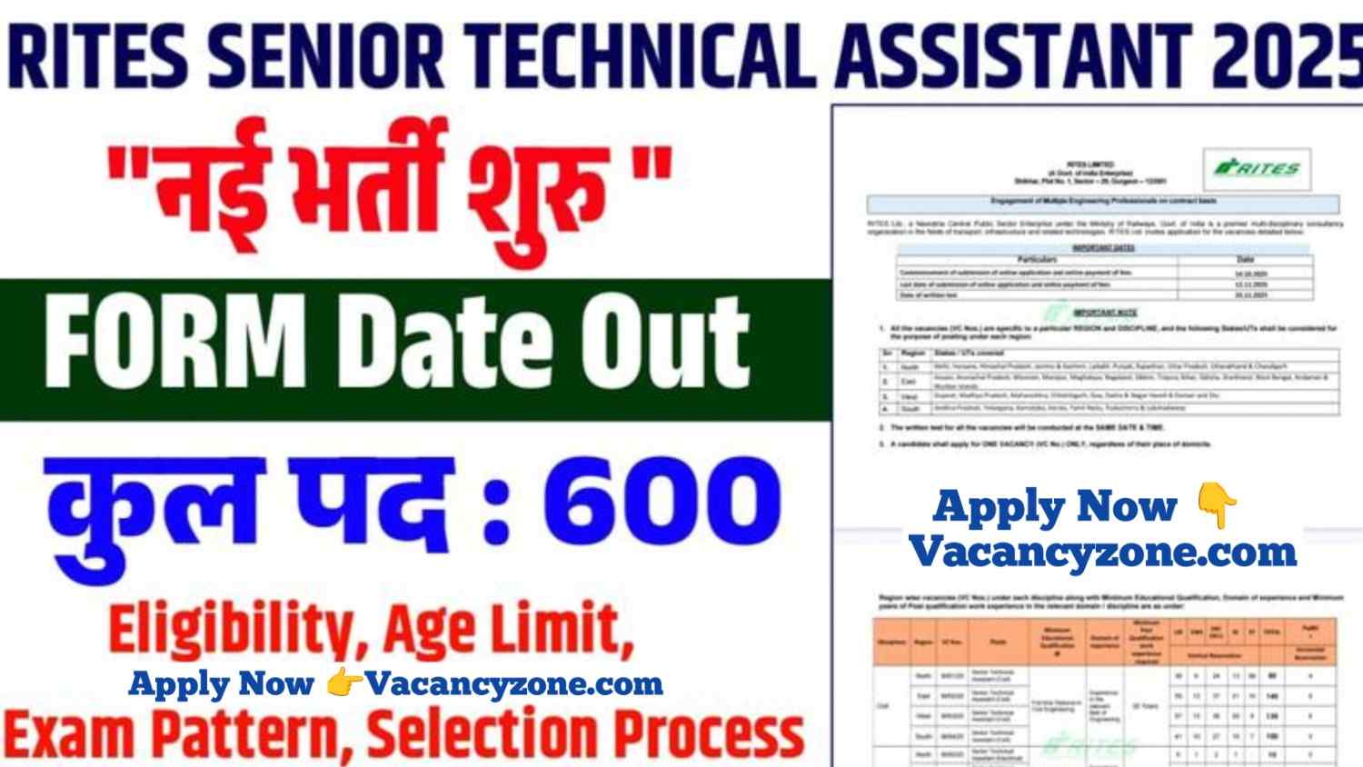 RITES Senior Technical Assistant Recruitment 2025