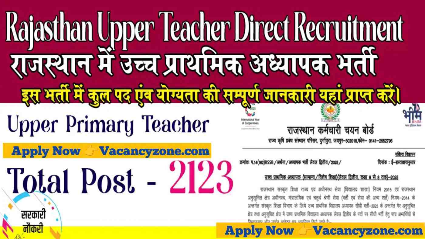 RSSB REET Mains Upper Teacher Recruitment 2025