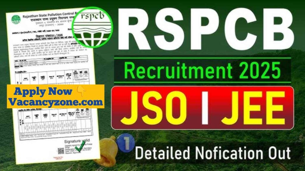 RSPCB JSO / JEE Recruitment 2025