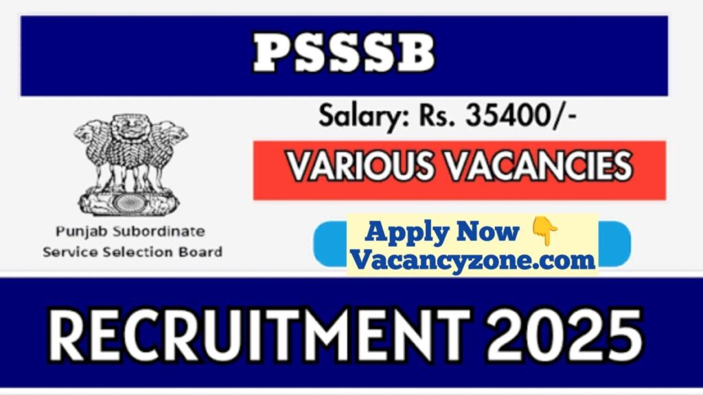 PSSSB Various Recruitment 2025